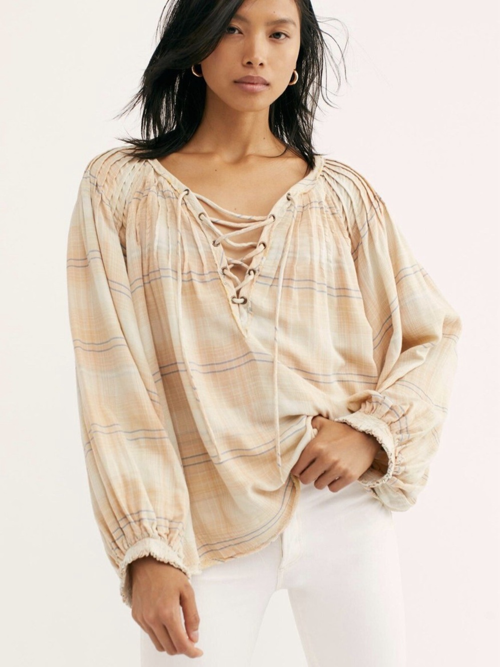 Free people we the free cloud breaker plaid tunic